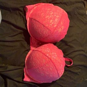 38F Torrid Pink Lace Push Up Bra